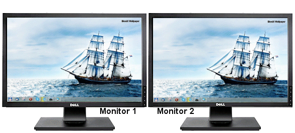 Dual monitor support. Clone desktop wallpaper on both monitors